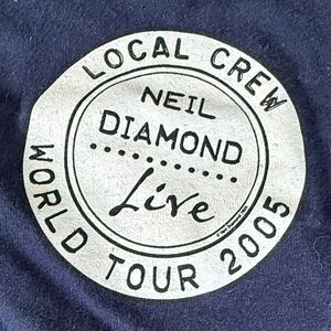 Authentic Neil Diamond Local Crew world tour 2005 concert T-shirt